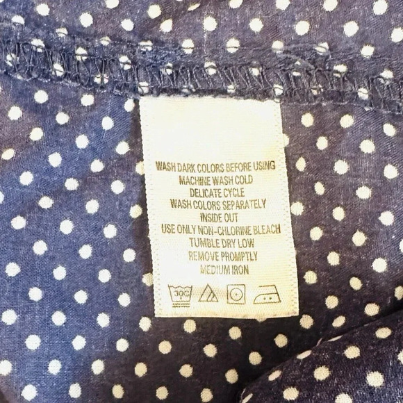 ONLY NECESSITIES Women Short Sleeve Button Down Polka-Dots Blue Shirt Size 1X - Picture 13 of 13